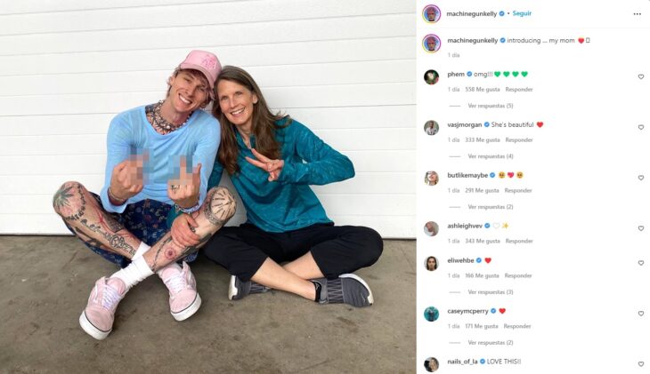 Publicación de Machine Gun Kelly con su mamá