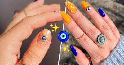 13 Preciosas manicuras con ojos turcos para alejar las malas vibras