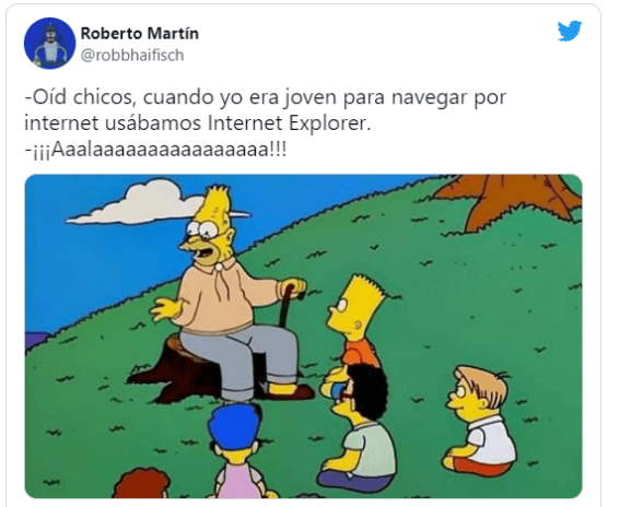 meme de Los Simpson sobre internet Explorer 