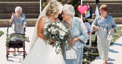 Novia le pidió a sus abuelitas que fueran las niñas de las flores; se veían hermosas