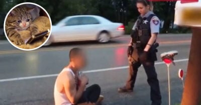 Policía interrogó a un hombre creyendo que estaba ebrio… solo lloraba por amor