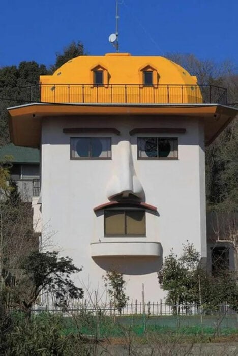house that looks like a man with a hat