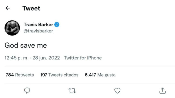 Travis Barker tweet
