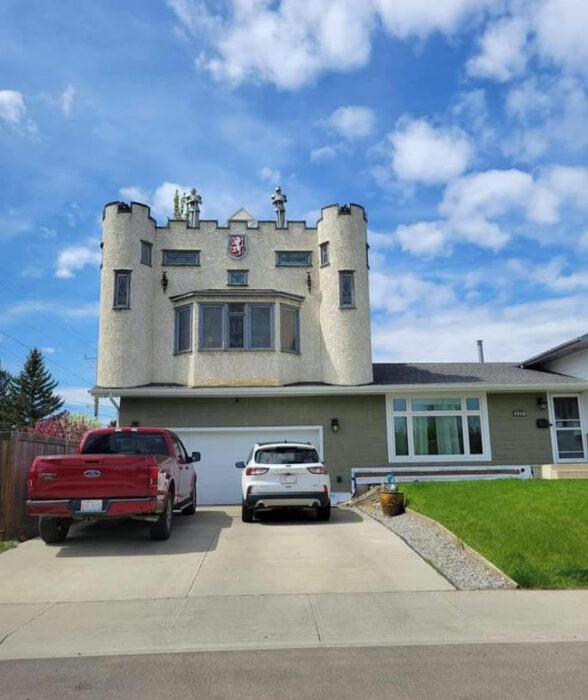 house with castle tower