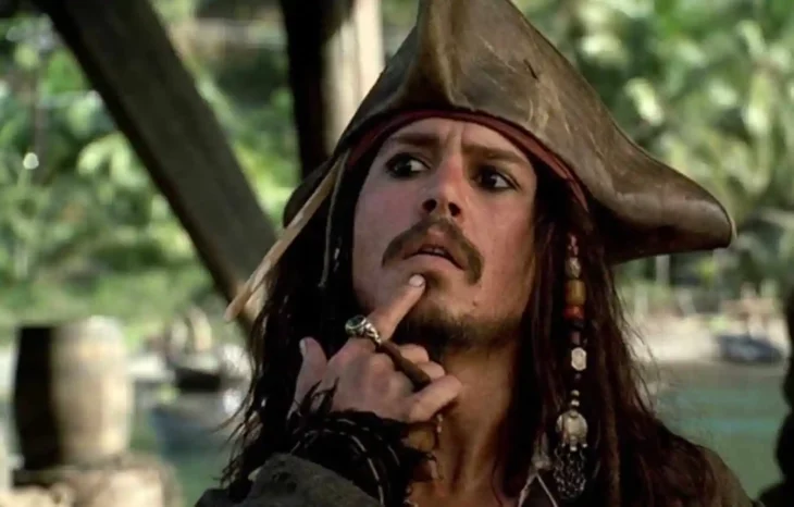 Johnny Depp como Jack Sparrow en Piratas del Caribe