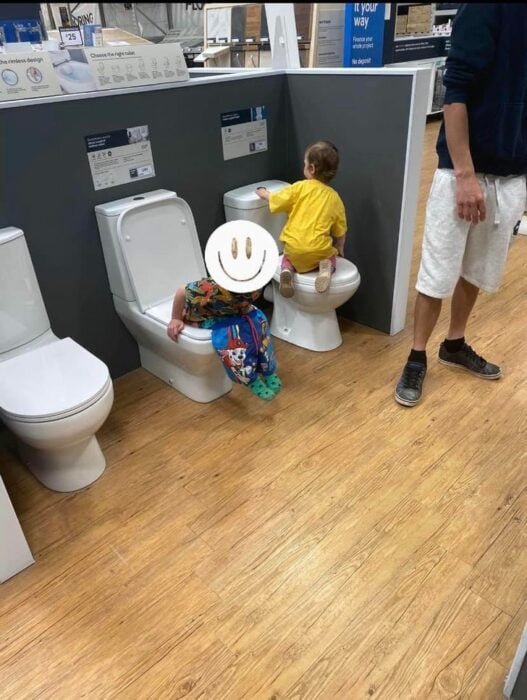boy in exhibition toilet