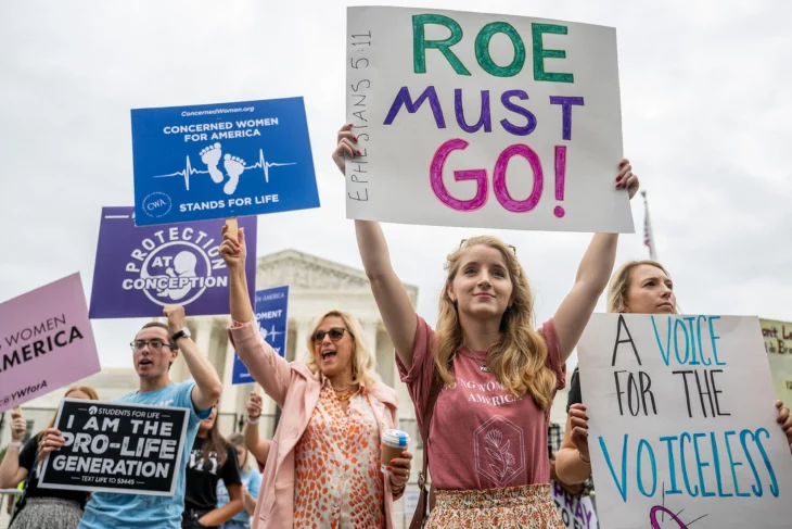 Demonstrations for the abolition of Roe vs.  Wade outside the United States Supreme Court