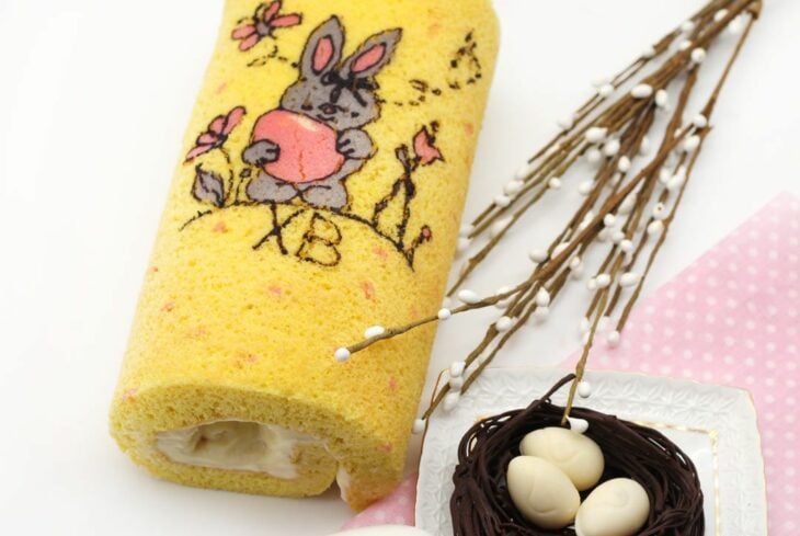 pastel vintage estampado de un conejo