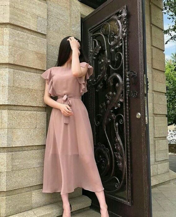 vestido largo rosa 