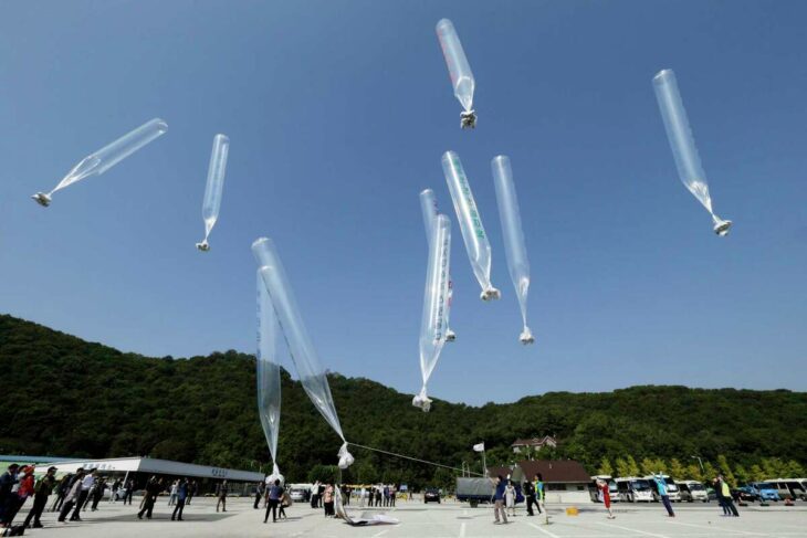 Globos en Corea del Norte