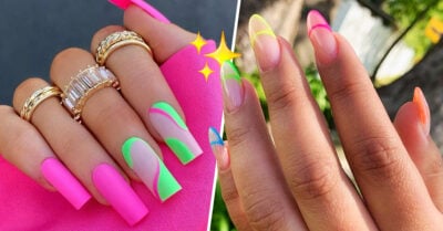 15 Ideas de manicuras en tonos neón que llenarán tus manos de color