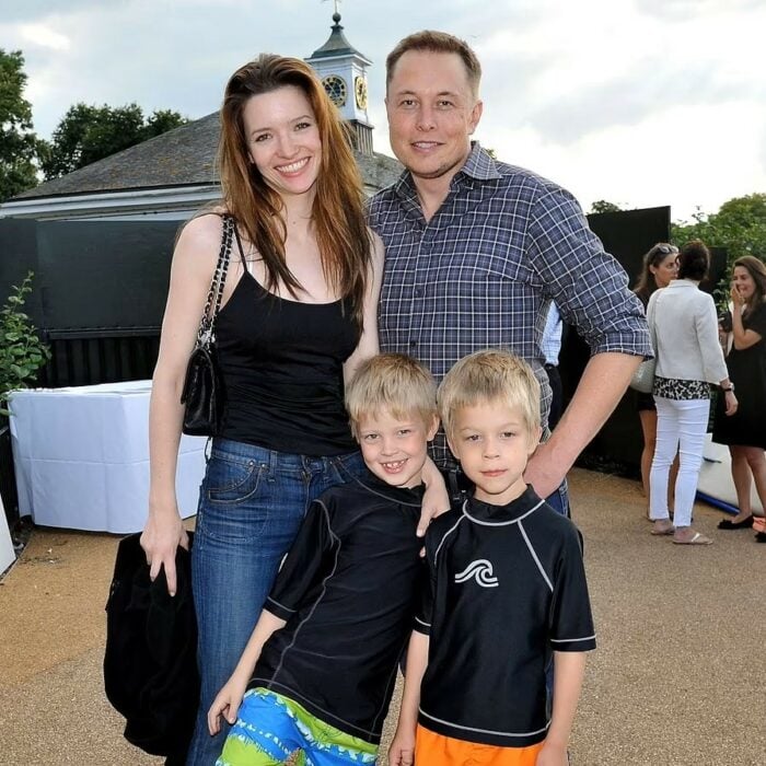 Elon Musk, Justine Wilson y dos de sus hijos
