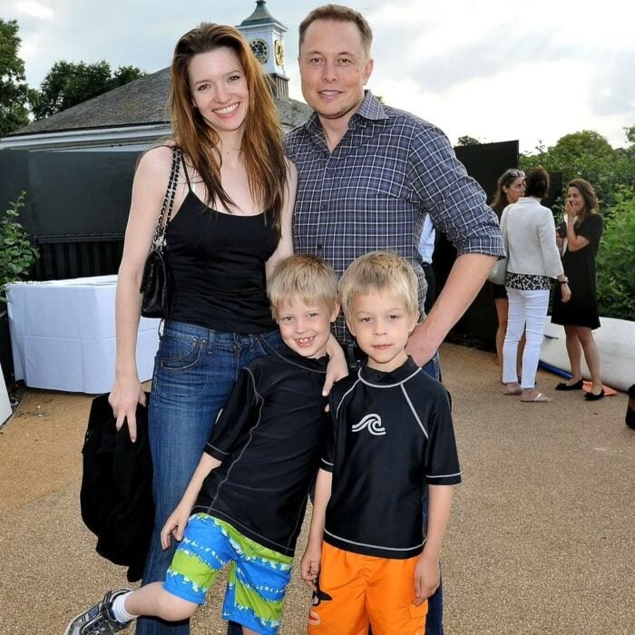 Elon Musk, Justin Wilson y dos de sus hijos