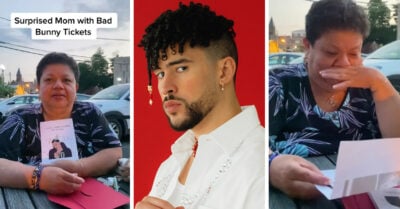 Mamá rompe en llanto al ver que le regalaron de cumple boletos para el concierto de Bad Bunny