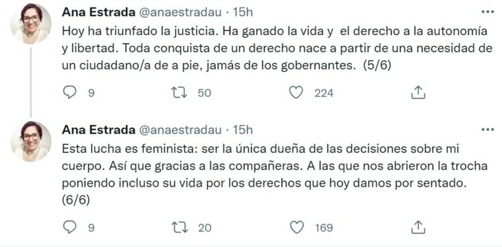 Tuit de Ana Estrada