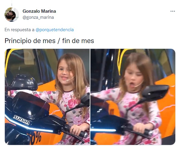 niña en moto acelerando