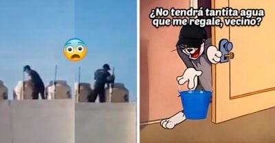 ¡A esto llegamos! Graban a sujeto robando agua del tinaco de su vecino en Monterrey