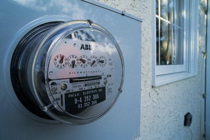 image of a light meter outside a house 