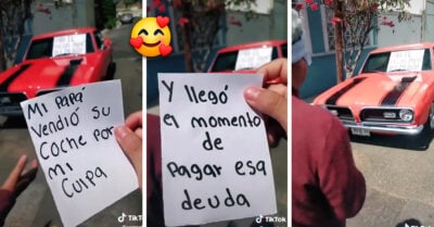 Hijo agradecido le regala a su padre el mismo auto que él vendió para pagarle su carrera