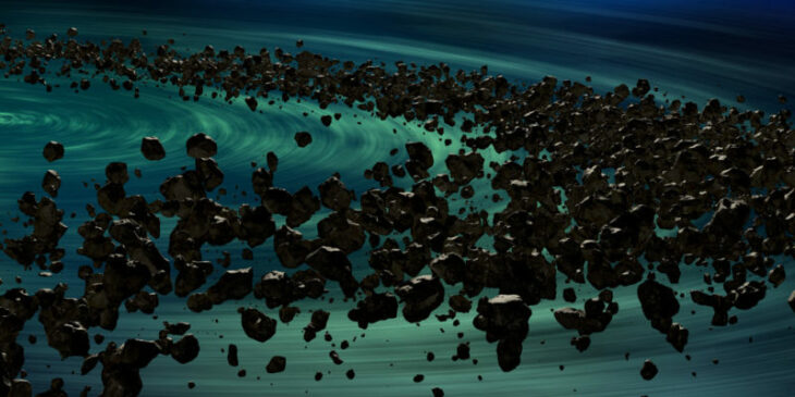 imagen que muestra un cinturón de asteroides 