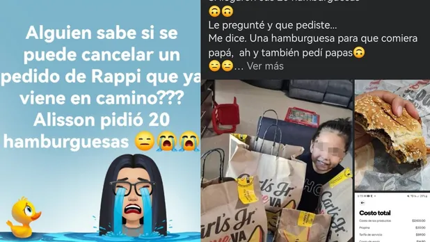 Niña pide 20 hamburguesas por app y su mamá pide ayuda en redes; termina en una noble acción