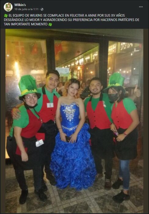 captura de pantalla de una publicación en facebook de la quinceañera que fue plantada 