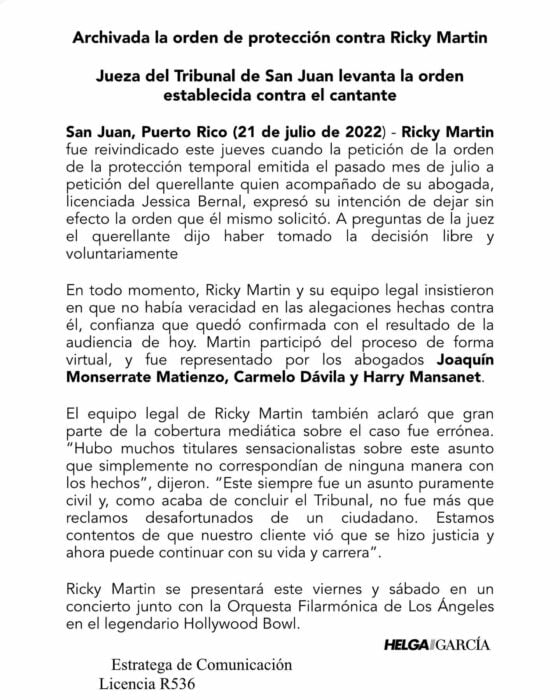 Sobrino de Ricky Martin retira la denuncia de violencia domestica en su contra