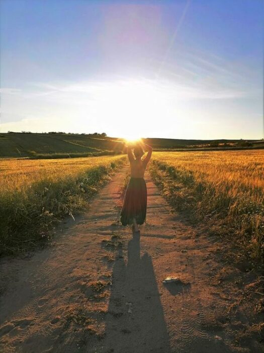 woman in the field