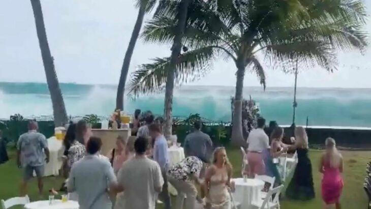 giant waves crashing wedding