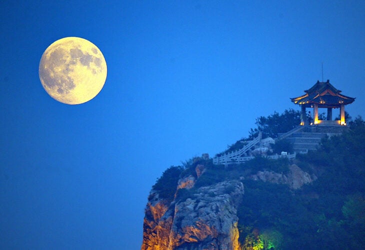 View of the moon in China 