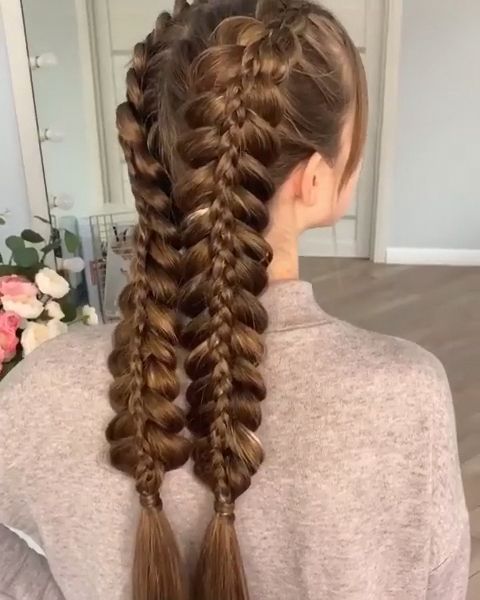 two in one; 15 braids to be a true 'little mexican girl core'