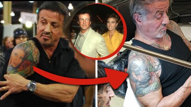 Sylvester Stallone cubre el tatuaje de su esposa