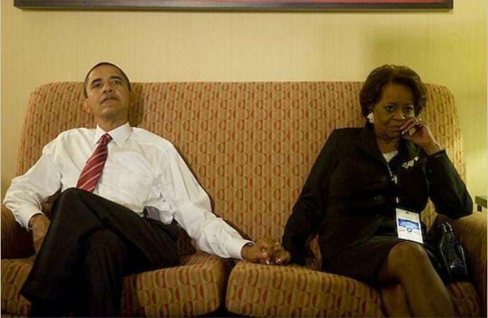 Barack Obama y su suegra