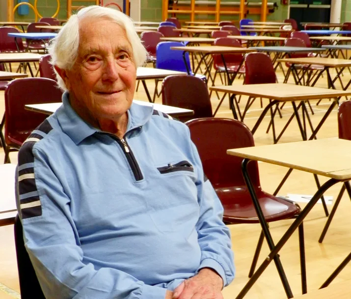 Grandpa passes math test with the highest grade