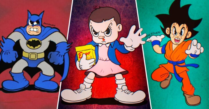 Artista dibuja a personajes de la cultura pop en estilo 'rubber hose'