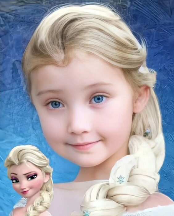 Elsa ;Así se verían las princesas de Disney si fueran niñas de verdad