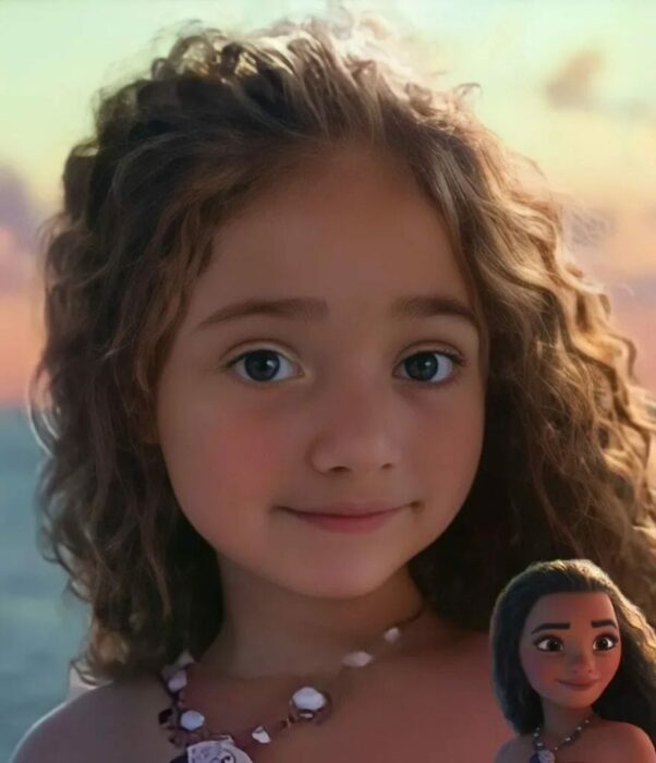 Moana ;Así se verían las princesas de Disney si fueran niñas de verdad