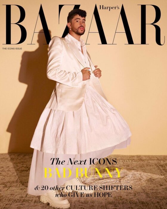 Bad Bunny on the cover of Harper's Bazaar magazine 