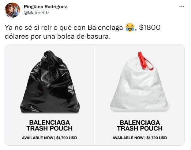 Balenciaga vende bolsa de basura en 34 mil pesos y le llueven memes 