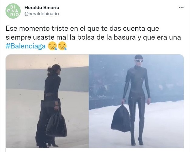 Balenciaga sells a garbage bag for 34 thousand pesos and it rains memes 