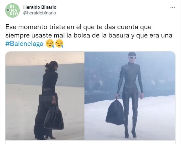 Balenciaga vende bolsa de basura en 34 mil pesos y le llueven memes 