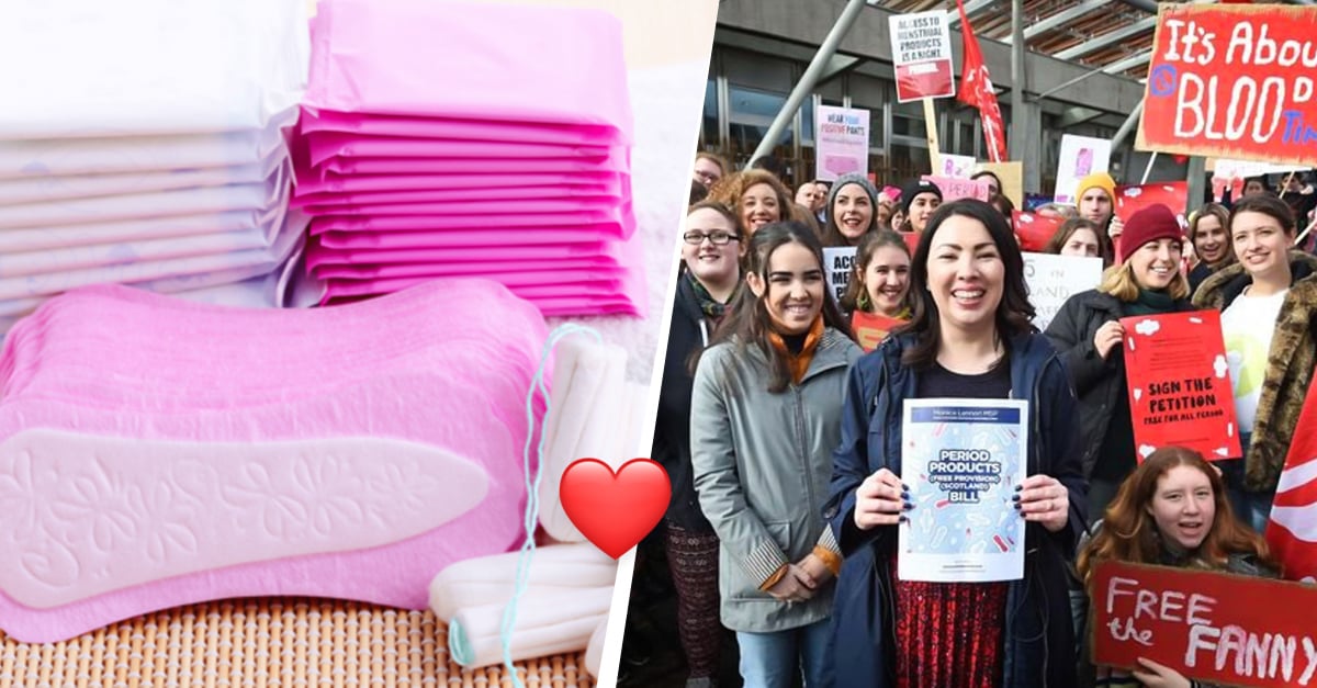Bravo!  In Scotland, free access to feminine hygiene products is already a law