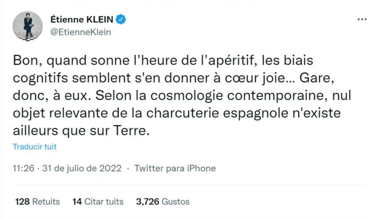 Etienne Klein's tweet