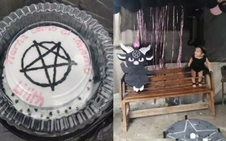 pastel con pentagrama de bebé Lilith