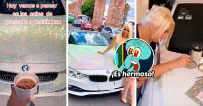 Chica cubrió el cofre de su BMW con 100 mil piedras brillantes; ¡le tomó 160 horas!