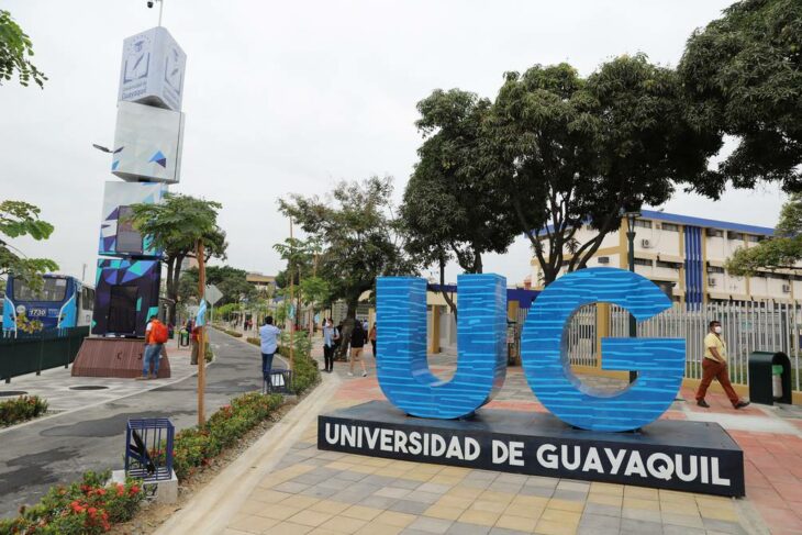 Facade of the University of Guayaquil in Ecuador 