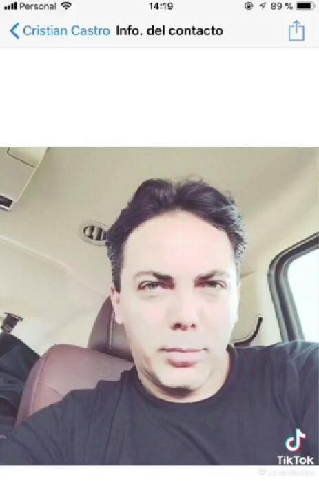 captura de pantalla del contacto de Whatsapp de Cristian Castro 