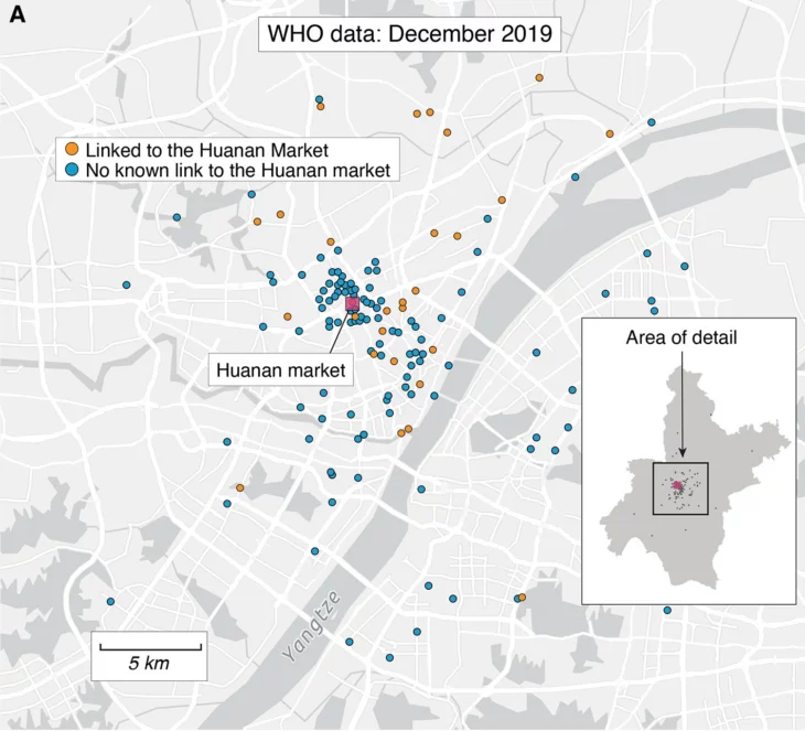 Identifican el local exacto del mercado de Wuhan en donde pudo haber nacido el covid