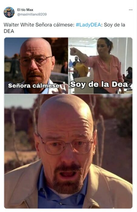 meme de Lady DEA con el personaje de Walter White 