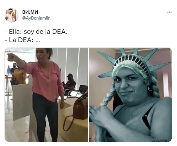 Lady DEA meme with an invented image 